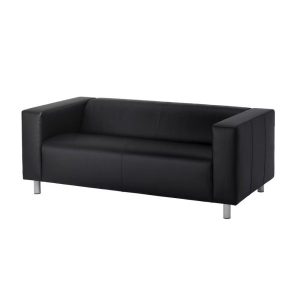 2 Seater Sofa - Leather Black